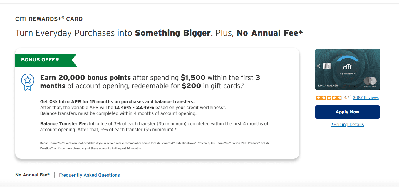 citi rewards plus apply