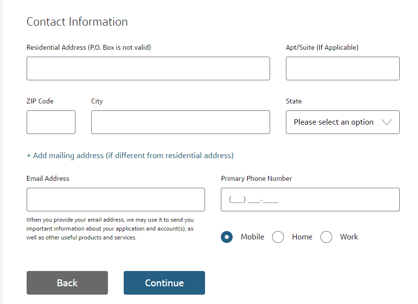Venture X application process step 2