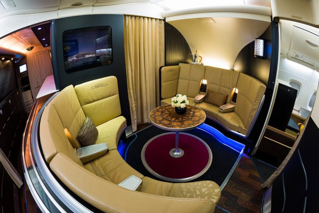 Etihad business class lobby