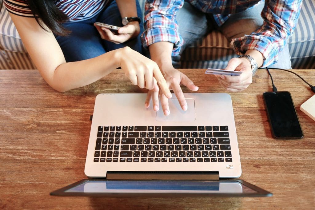 woman applying for a credit card online