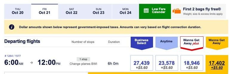 redeem Southwest points for flights