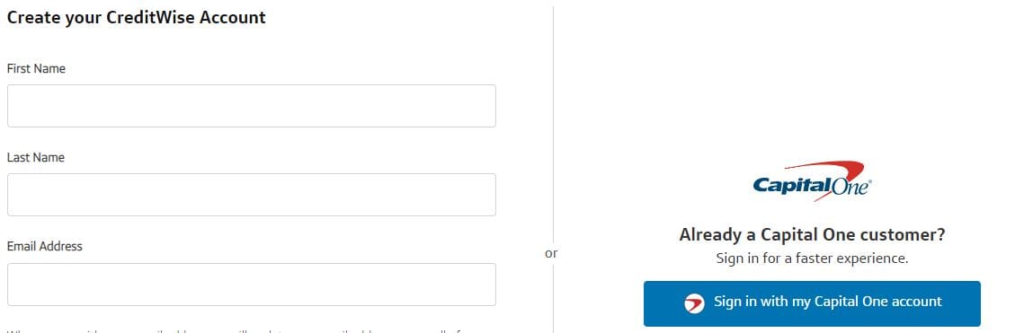 Capital One CreditWise how to sign up