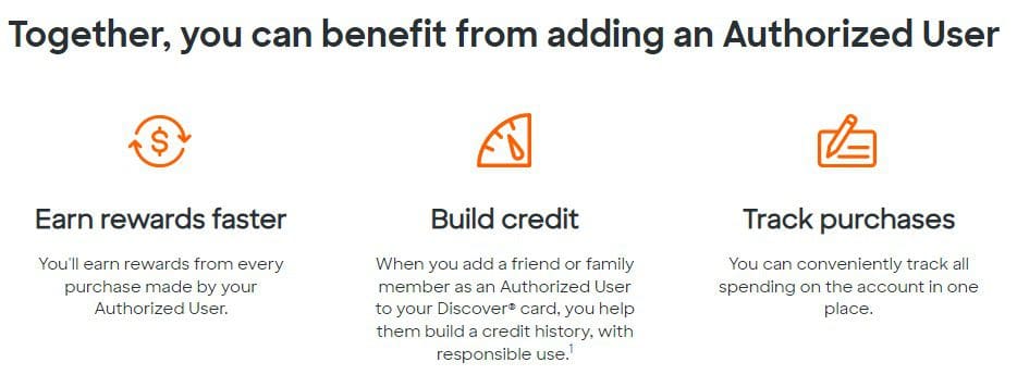 Adding authorized user Discover