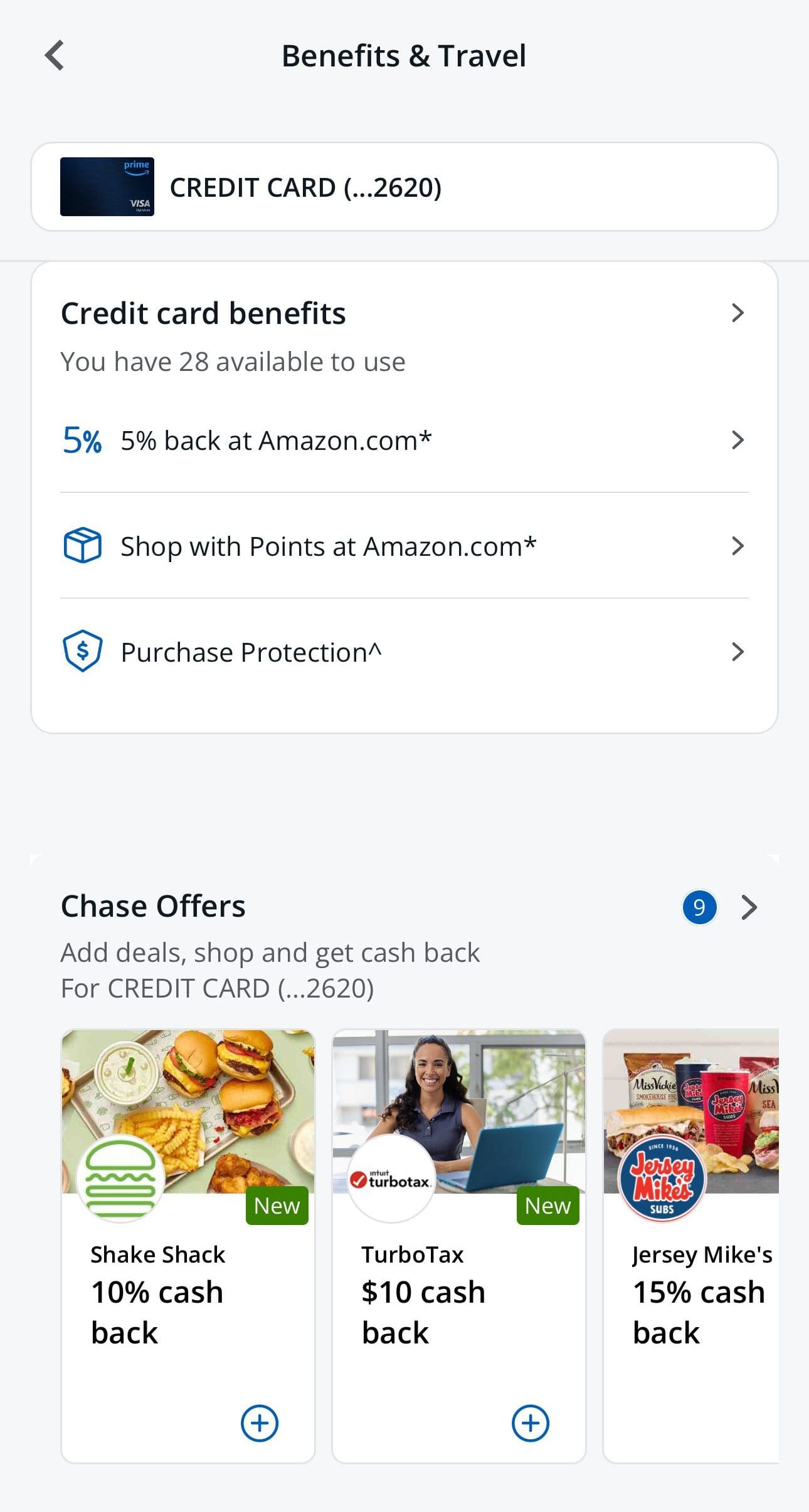 Amazon Prime Visa card benefits and offers