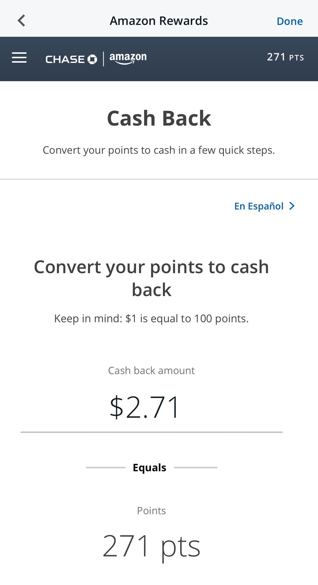 Amazon Prime Visa card cashback status