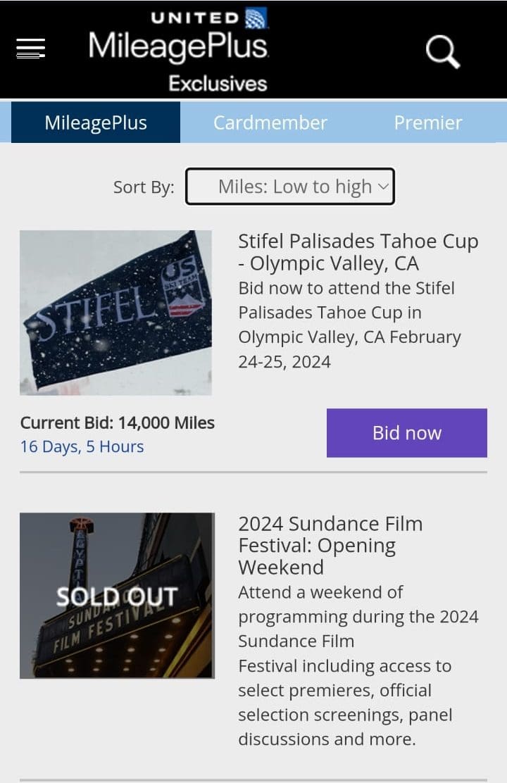 Book an experience with United explorer card