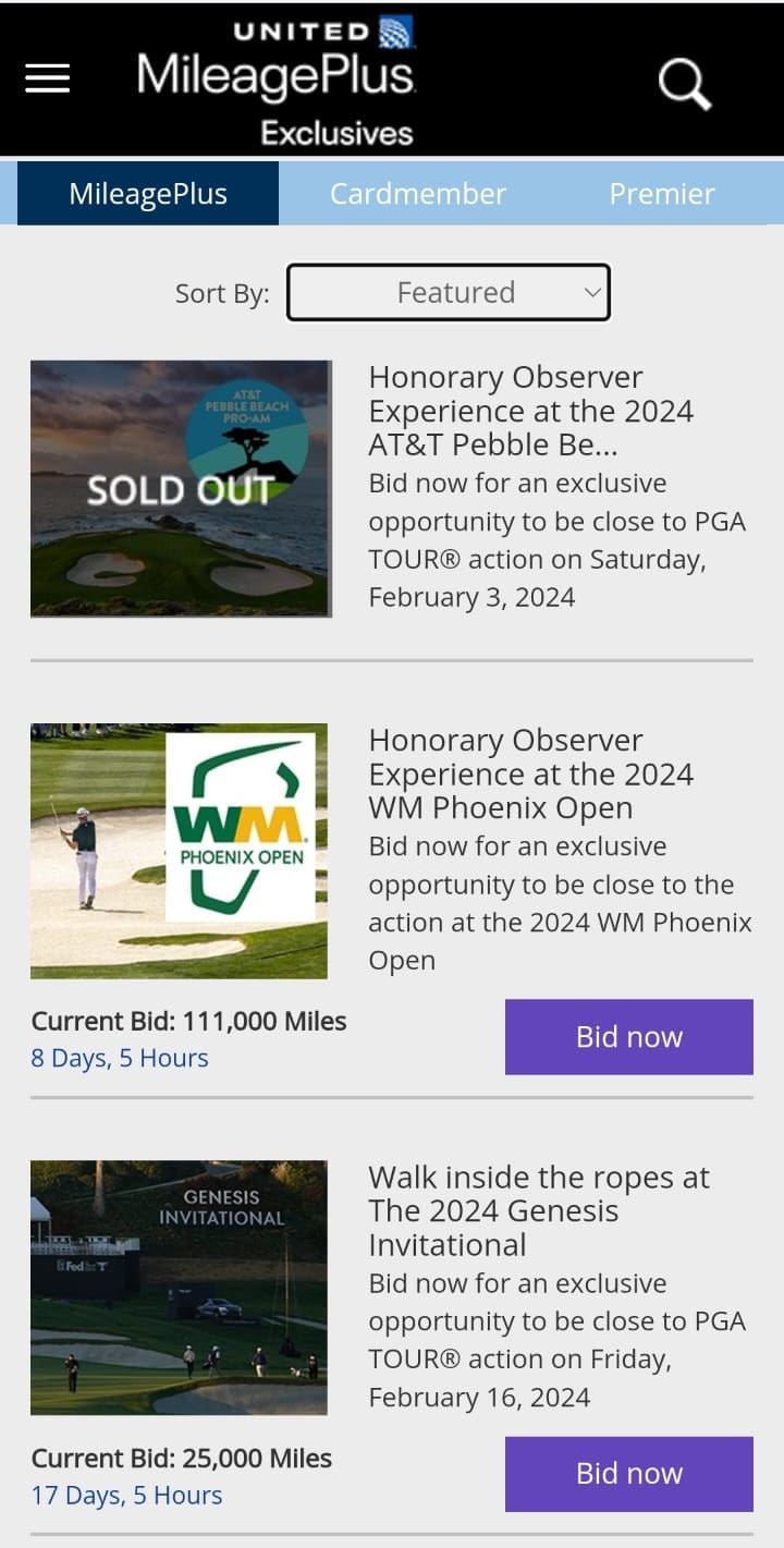 Book an experience with United infinite card