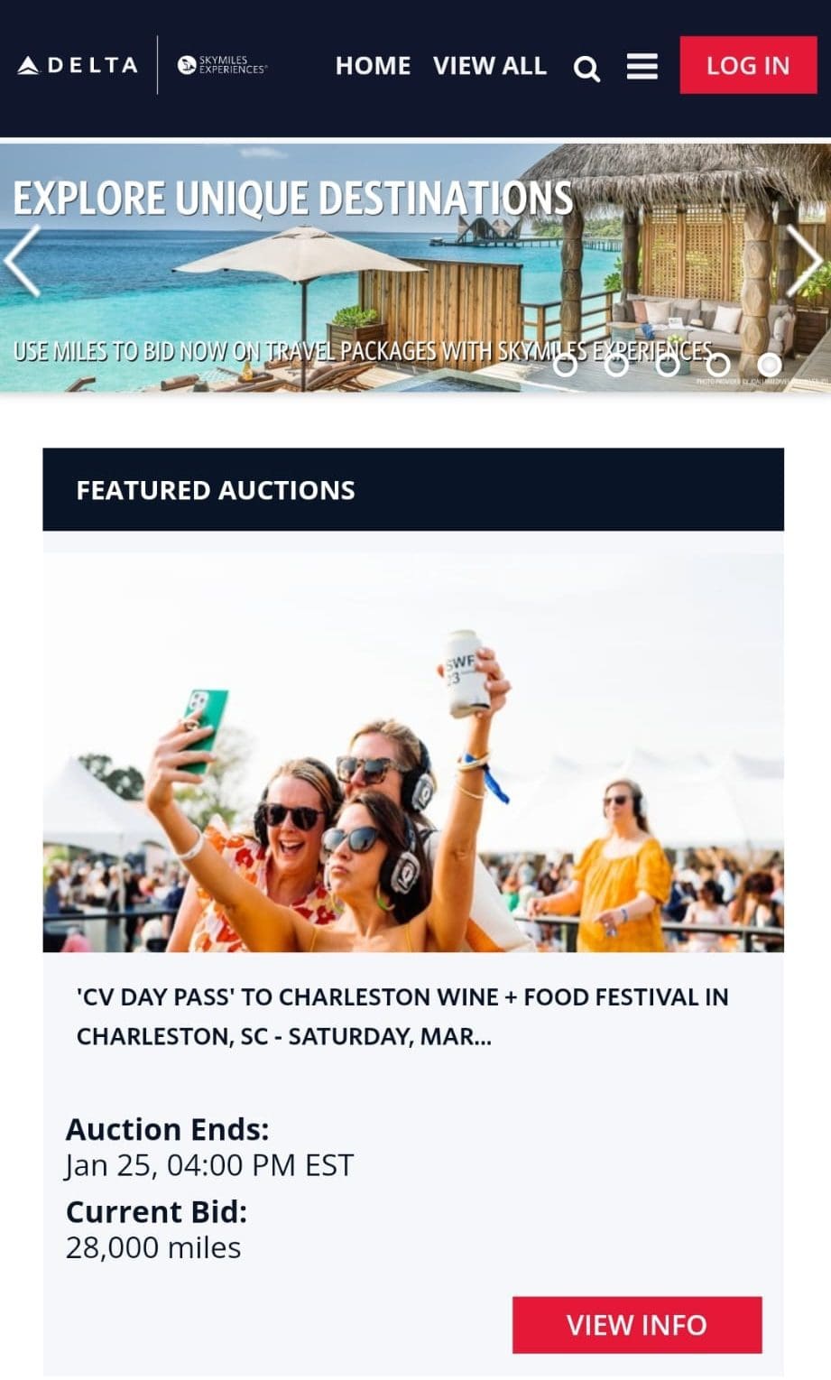 Book experience with Delta gold card