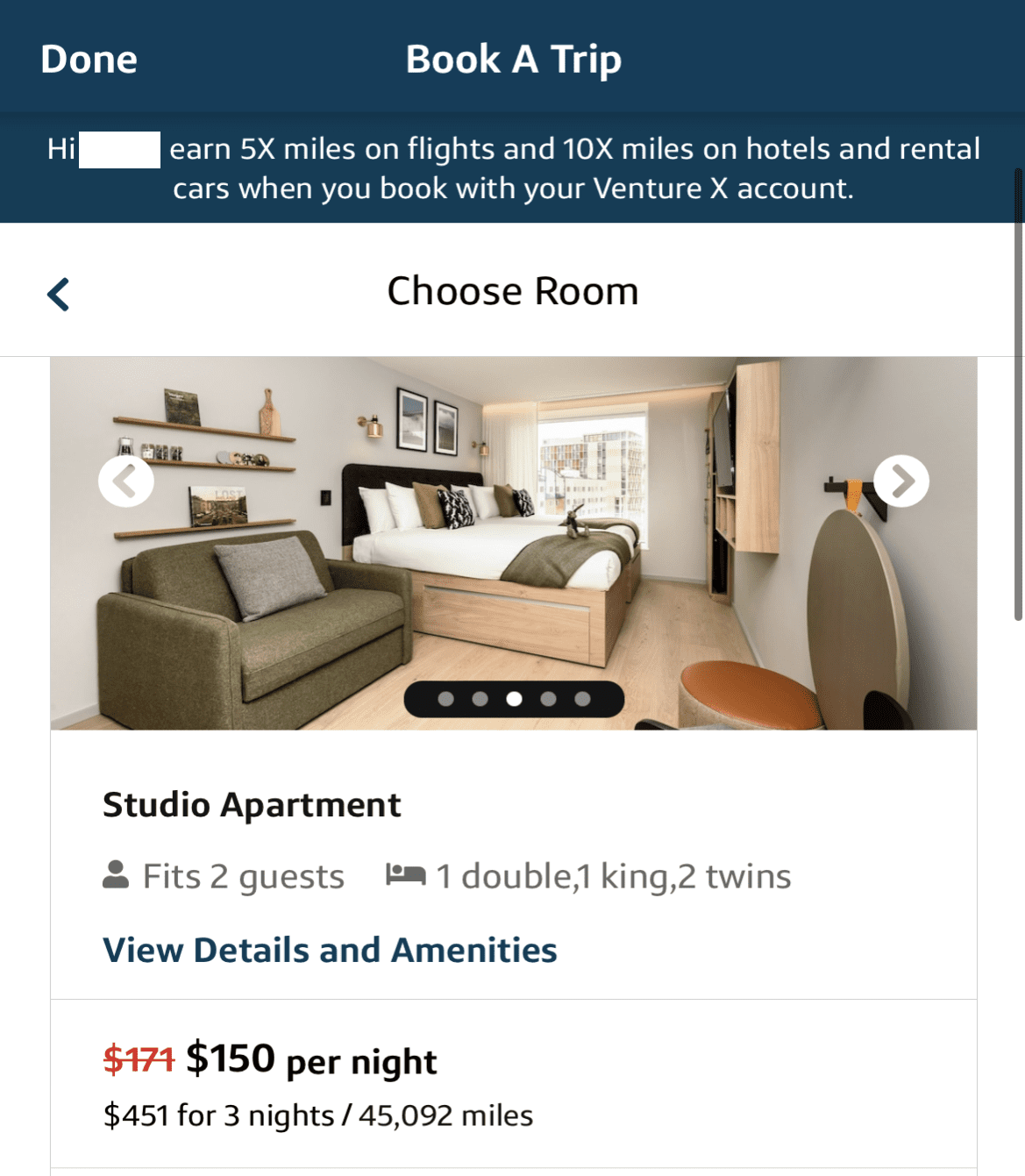 Capital One order Hotel with miles