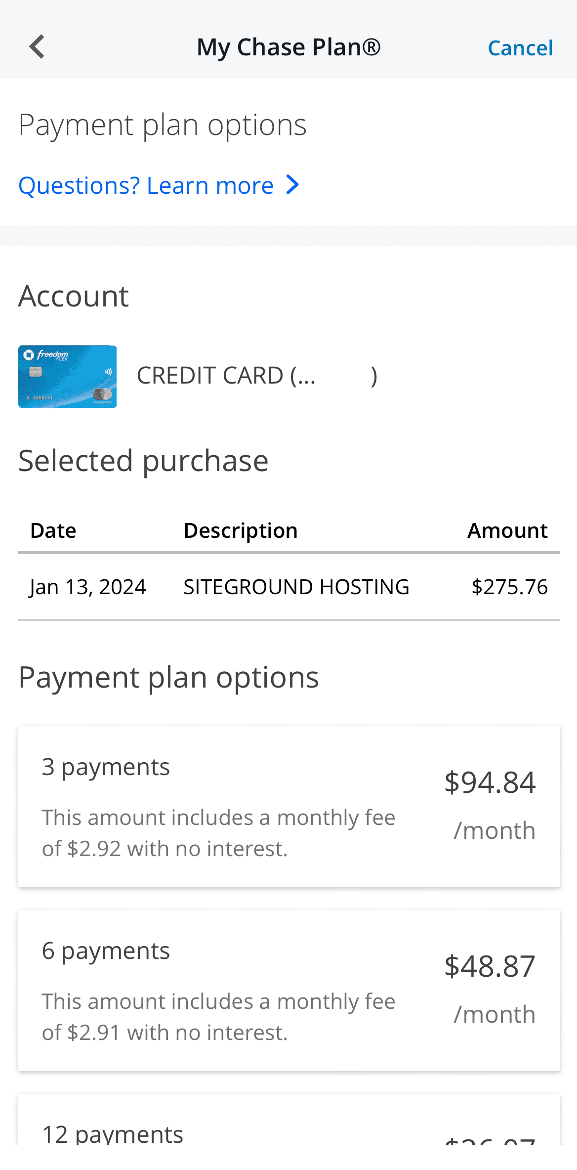 Chase Freedom Flex my chase plan