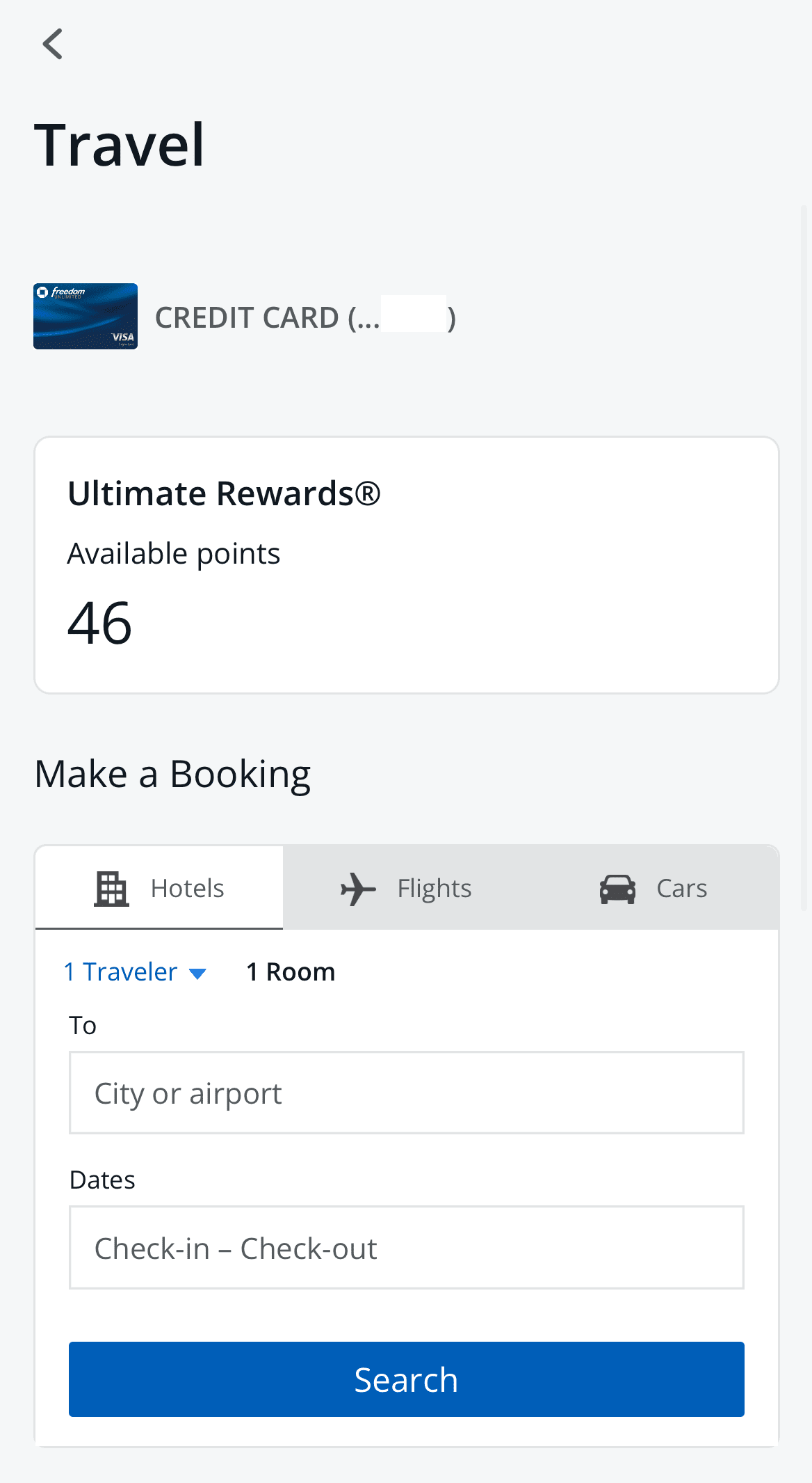 example of Redeeming Chase freedom unlimited points for travel