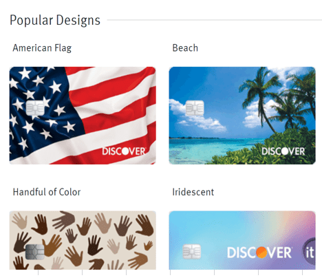 Discover choose card design