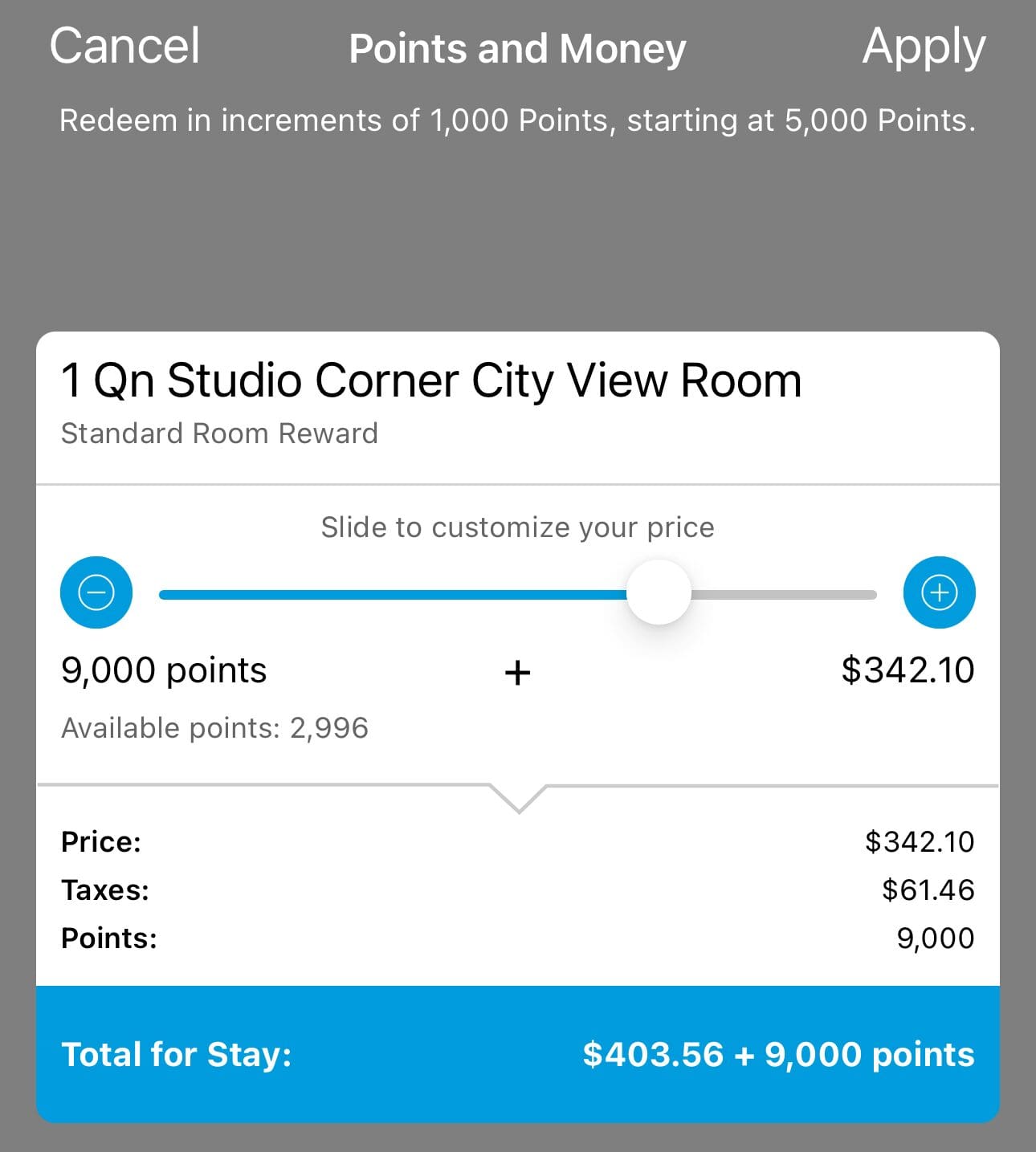 Redeem Hilton points for hotel stay