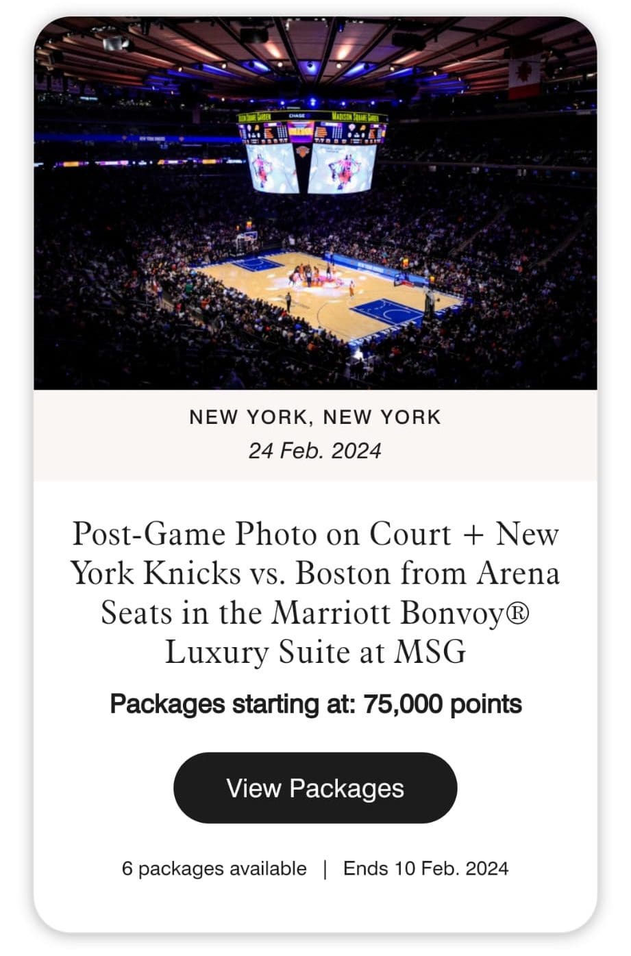 Book an experience with Marriot Boundless card points