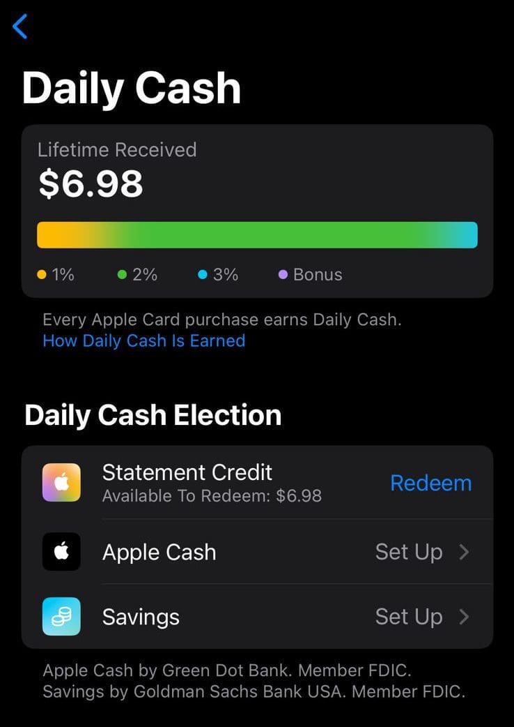 Apple set up savings account option